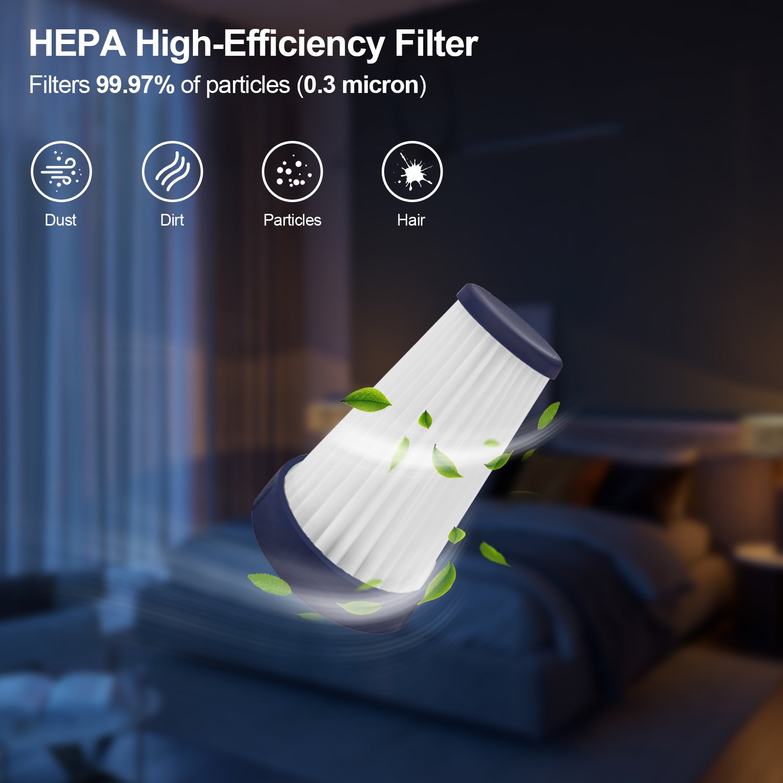 Teant 5 Pcs HEPA Filter, Replacement HEPA Filter Blue Gray Upgrade and Pink Mattress Vacuum